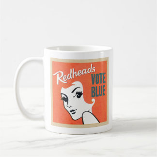 Caneca De Café Azul do voto dos Redheads