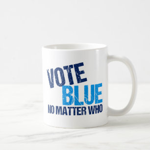 Caneca De Café Azul do voto não importa quem partido Democrátic