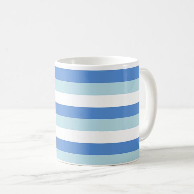 Caneca De Café Azul e branco riscado (Frente Esquerda)