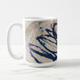 Caneca De Café Azul e Cinza Abstratos Ohs