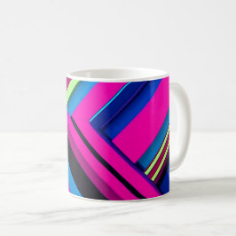 Caneca De Café Azul elétrico e rosa