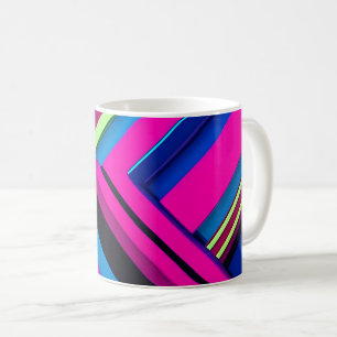 Caneca De Café Azul elétrico e rosa