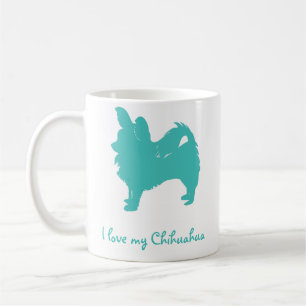 Caneca De Café Azul eu amo minha chihuahua