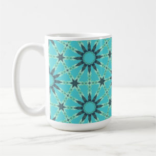 Caneca de Café Azul Geométrico Moderno