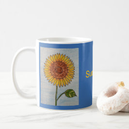 Caneca De Café Azul girassol