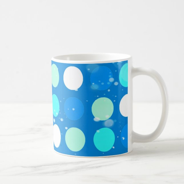 Caneca De Café Azul grande azul, branco, bolinhas azul claro (Direita)