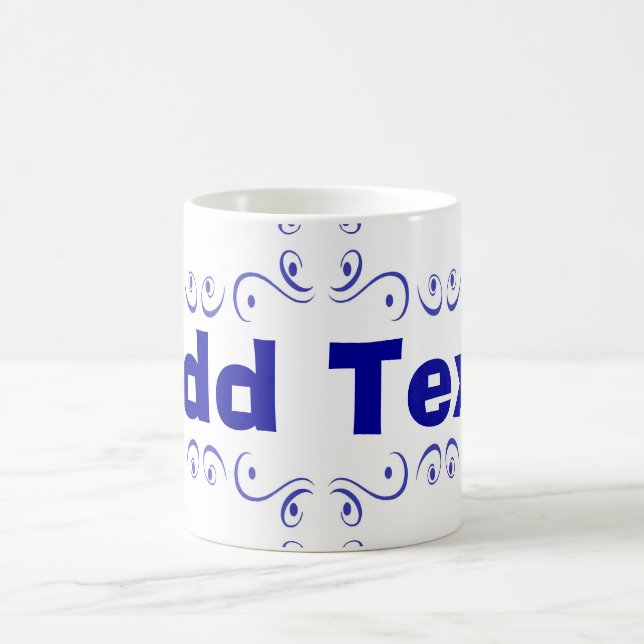 Caneca De Café Azul Holandês - Adicionar Texto Cerâmico (Centro)
