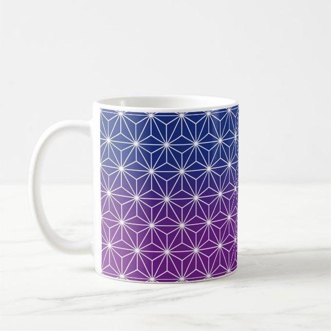 Caneca De Café Azul-Impressão tradicional Asanoha japonês (Esquerda)