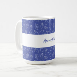 Caneca De Café Azul-Limão Italiano Desenhado à Mão Personalizado