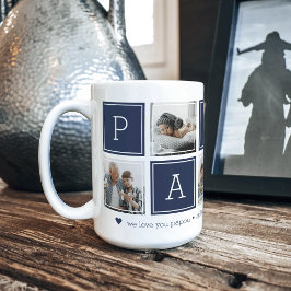 Caneca De Café Azul Marinho | Colagem Personalizada de Colores de
