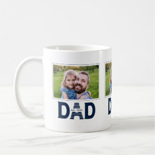 Caneca De Café Azul Marinho Pai Estabelecido Ousado Pai 3 Foto