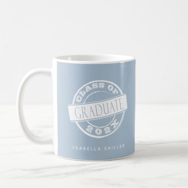 Caneca De Café Azul moderno e personalizado (Esquerda)