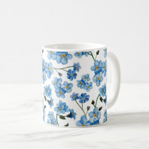 Caneca De Café Azul Não-Me-Esqueças Chá Floral de Natureza em A