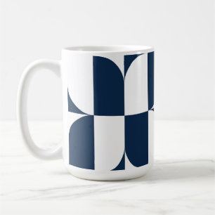 Caneca De Café Azul Negrito e Médio Branco Moderno do Século L