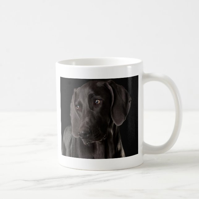 Caneca De Café Azul o Weimaraner (Direita)