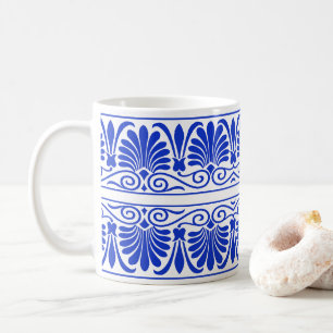 Caneca De Café Azul-padrão árabe mediterrânico grego
