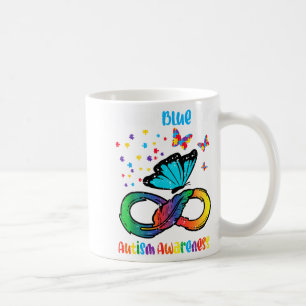 Caneca De Café Azul Para Conscientização do Autismo Borboleta Inf