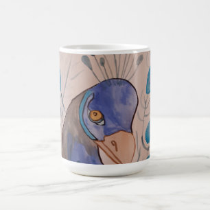 Caneca De Café Azul Pavão