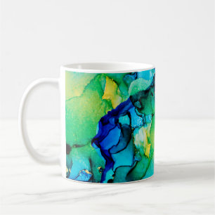 Caneca De Café AZUL PERSA, verde chartreuse. Arte muito bonita