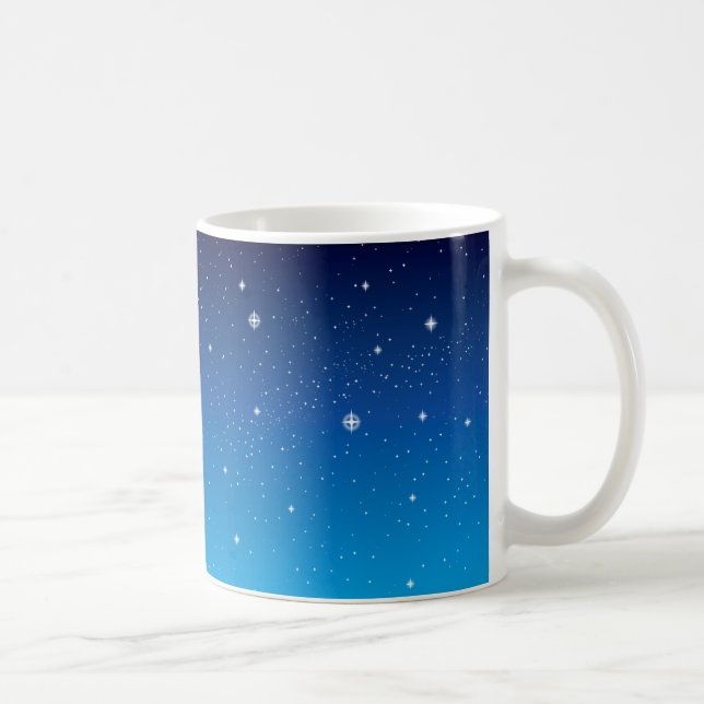 Caneca De Café Azul profundo céu noturno estrelado (Direita)