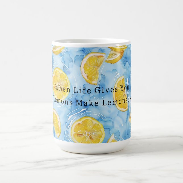 Caneca De Café Azul Quando a Vida Lhe Dá Limões Limonada (Centro)