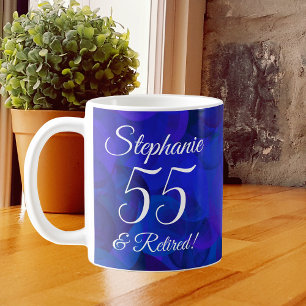 Caneca De Café Azul Real 55 e Aposentadoria