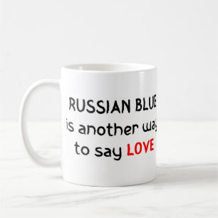 caneca de café azul russa