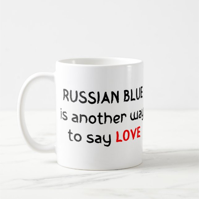 caneca de café azul russa (Esquerda)