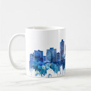 Caneca De Café Azul Skyline Hoboken New Jersey