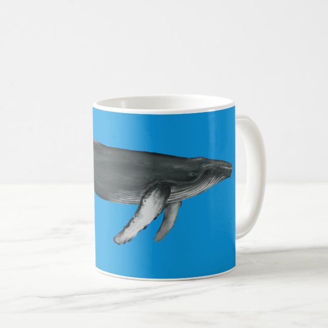 Caneca De Café Azul-touro-baleia (Frente Esquerda)