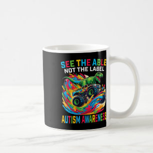 Caneca De Café Azul Veja O Capaz Não A Etiqueta Autismo T Rex Cam