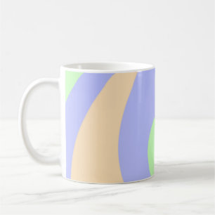 Caneca De Café Azul verde mármore fluido boho negrito