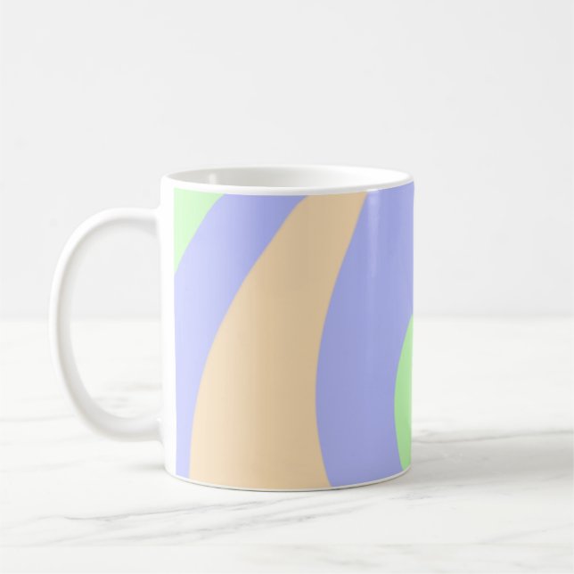 Caneca De Café Azul verde mármore fluido boho negrito (Esquerda)