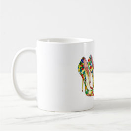 Caneca De Café Azul Vermelho Amarelo Verde a vida é melhor de sal