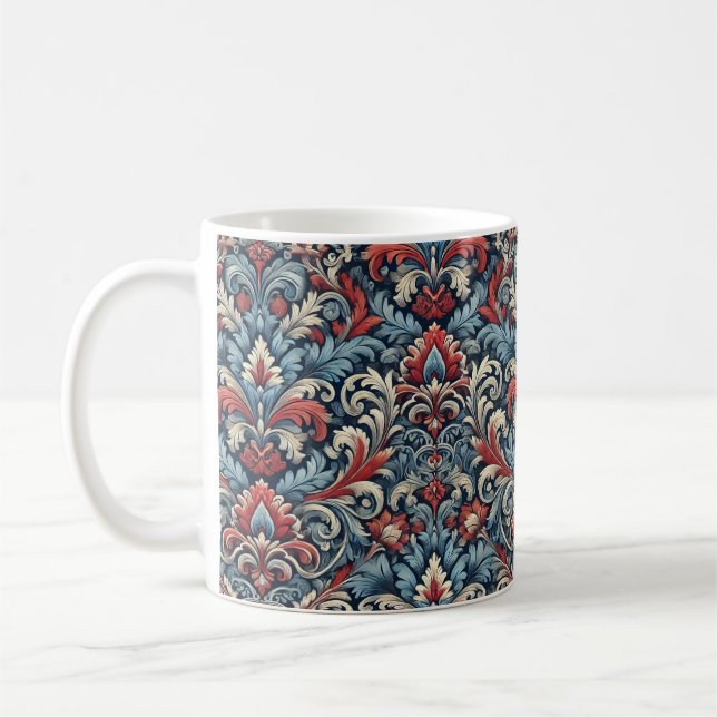Caneca De Café Azul, Vermelho e Branco (Esquerda)
