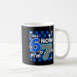 Caneca De Café Azul Xadrez Eu Tinha 6 Anos Agora Tenho 7 Aniversá