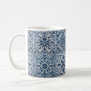 Caneca De Café Azulejo azul português