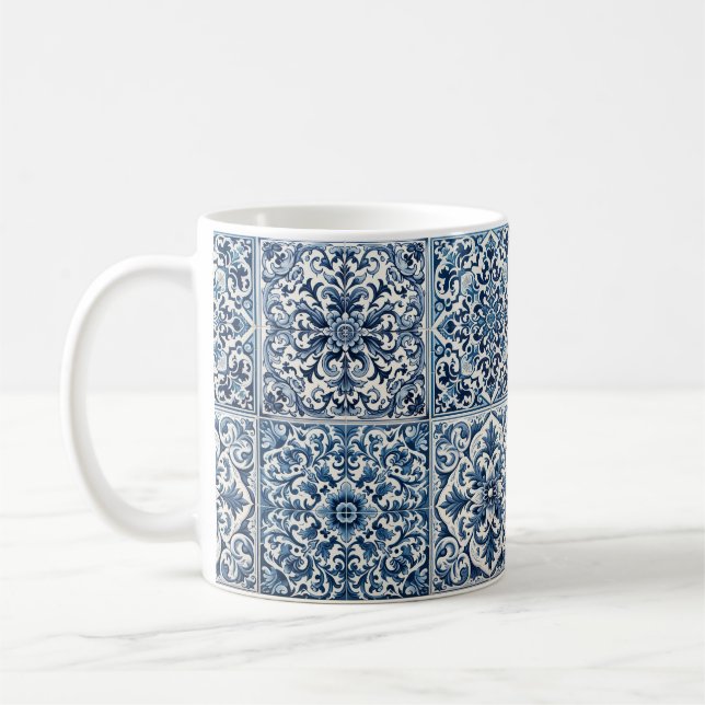 Caneca De Café Azulejo azul português (Esquerda)