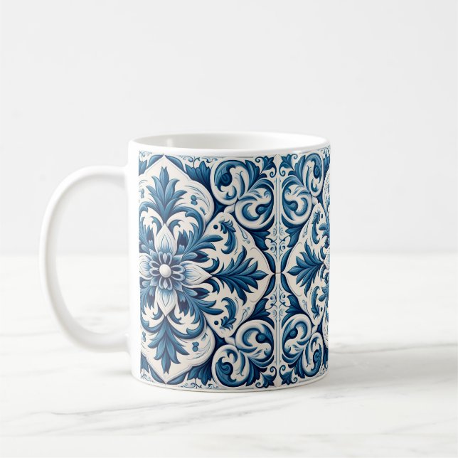 Caneca De Café Azulejo azul português (Esquerda)
