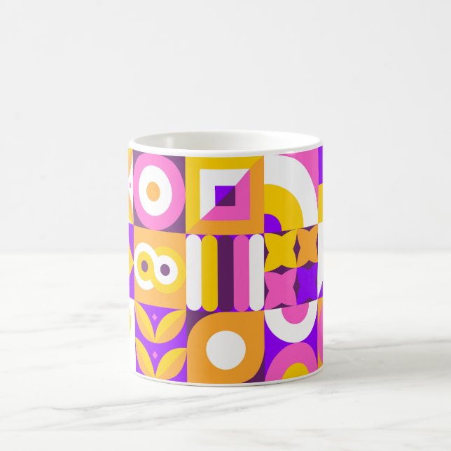 Caneca De Café Azulejo brilhante, estilo bauhaus (Centro)