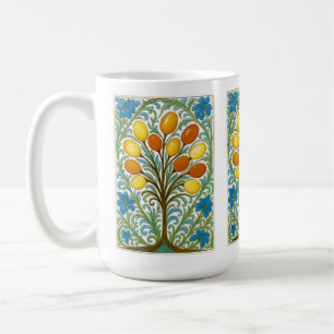 Caneca De Café Azulejo de árvore floral Boho
