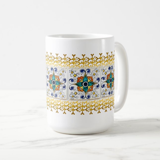 Caneca De Café Azulejo de cerâmica (Frente Esquerda)