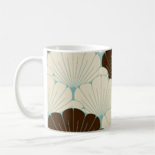 Caneca De Café Azulejo de Folhagem Azul do Estilo Japonês