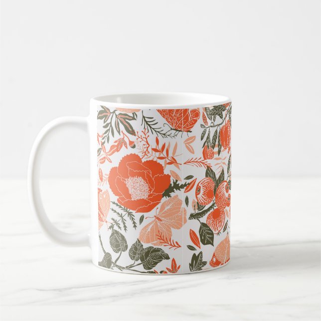 Caneca De Café Azulejo Deco do Jardim de Verão (Esquerda)