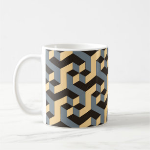 Caneca De Café azulejo geométrico sem costura com cubi rotativo