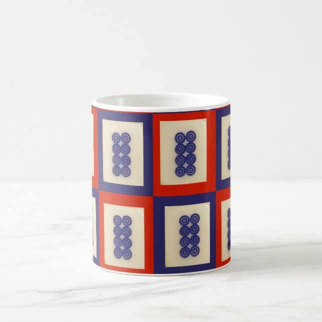 Caneca De Café Azulejo Lucky Blue Oito Rodas Mahjong (Centro)