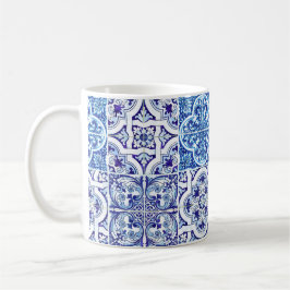 Caneca De Café Azulejo Maiolica Azul | Cerâmica italiana inspirad
