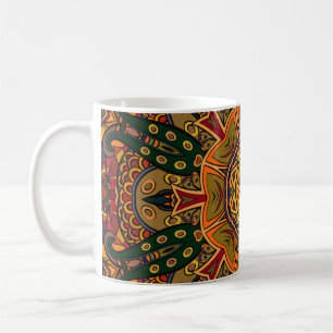 Caneca De Café Azulejo mehndi design de traição sem costura. Apel