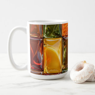 Caneca De Café Azulejo Mosaico de Vidro Outono Quente - Âmbar Bri
