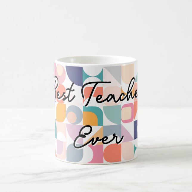 Caneca De Café Azulejo pastel Bauhaus com slogan (Centro)